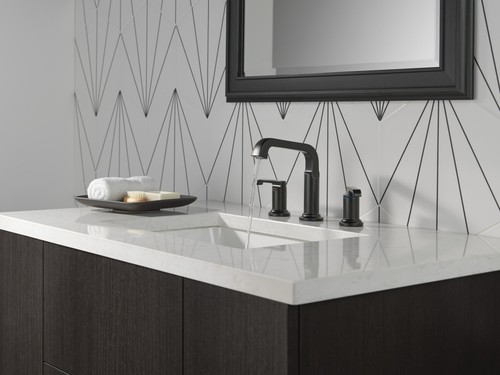 Delta 35589-DST Tetra 1.2 GPM Widespread Bathroom Faucet - Black - Bild 8 von 8