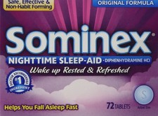 Sominex Night-Time Sleep Aid Tablets Original Formula 72 Count Pack Of 3
