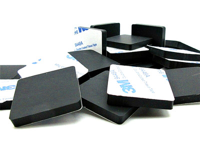 1-1/4'' Square x 3/16'' Silicone Pads   Peel & Stick Bench Feet Facility Shop
