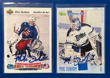 Lot of 2 Mike Dunham AUTOGRAPHED SIGNED Auto Rookie Cards USA Upper Deck Classic