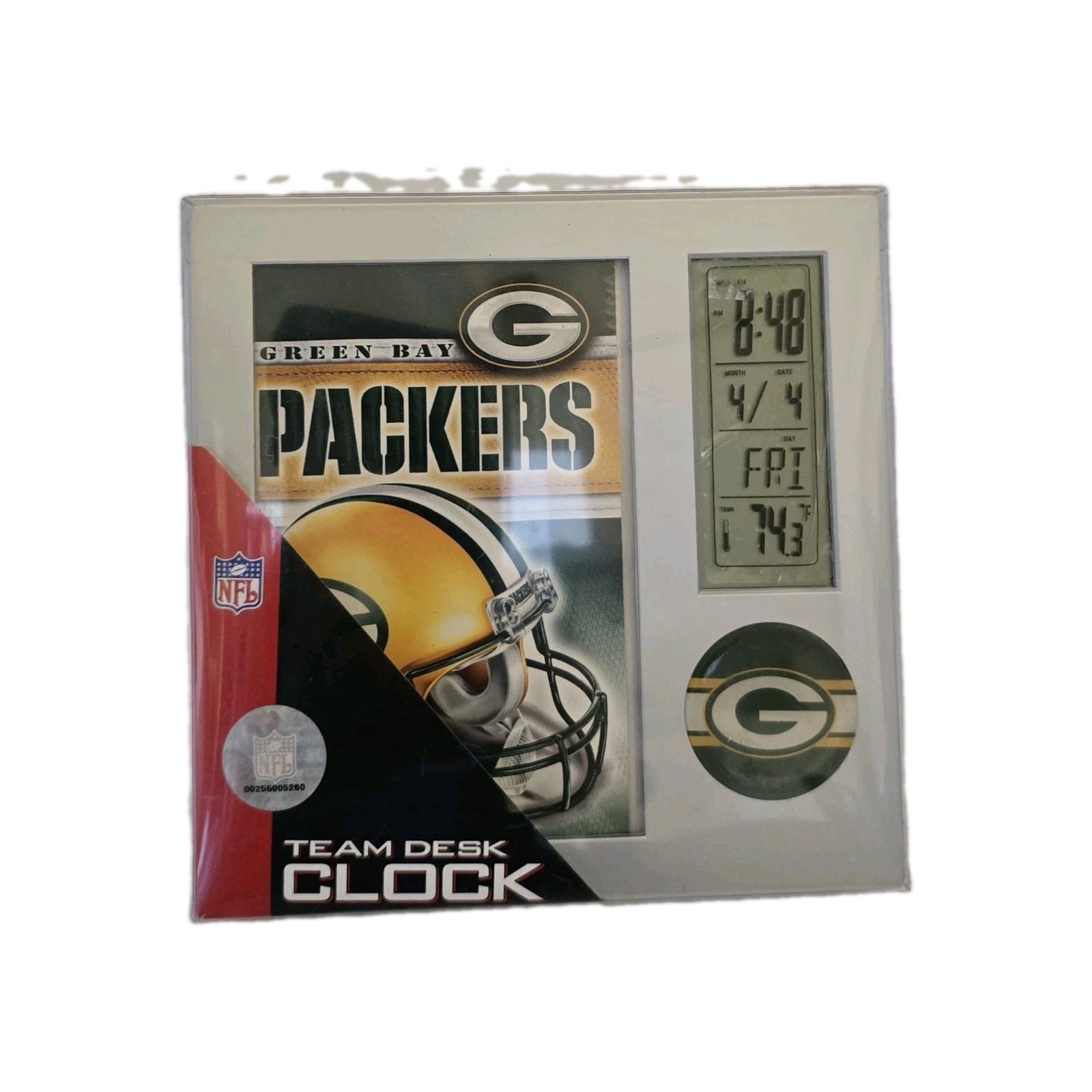 Wincraft Sports NFL Official Green Bay Packers Gray Battery Operated Desk Clock