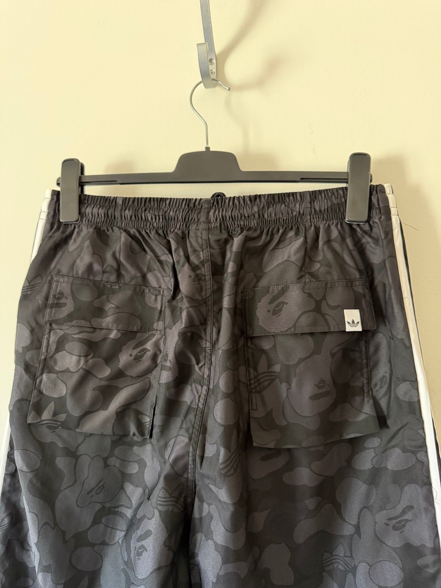 Bape x Adidas Jacquard Track Pants - Size Medium - Black Camo