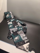 Oficjalny krawat na szyję NFL Philadelphia EAGLES 4x58" (2004) zielony czarny srebrny - EXC
