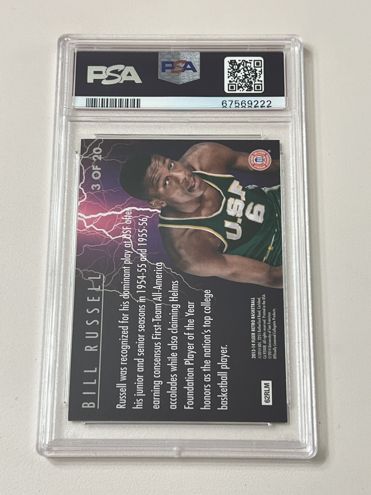 2013 Fleer Retro Ultra Scoring Kings Bill Russell PSA 9 (POP9 None Higher) view 2