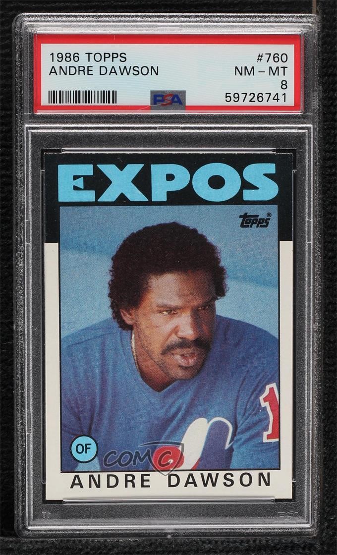 1986 Topps Andre Dawson #760 PSA 8 HOF 09dw