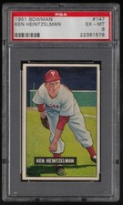 1951 Bowman #147 ~ KEN HEINTZELMAN ~ Philadelphia Phillies ~ PSA 6 EX-MT
