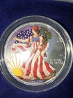 2002 Painted Colorized American Eagle Dollar 1 Troy oz. Fine Silver