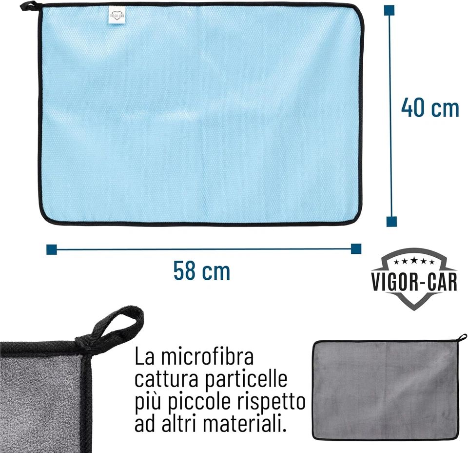 Panni in Microfibra per Auto - Doppia Texture 620/300 Gsm, Anti-Lint, Con Gancio - Immagine 4 di 4