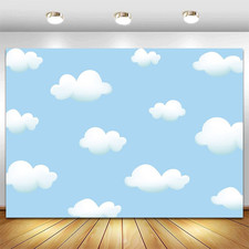 7X5FT Blue Sky and White Clouds Background Photography Baby Shower Children Birt