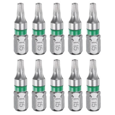 T15H Magnetbits 10 Stück 1/4'' für Torx S2 Stahl