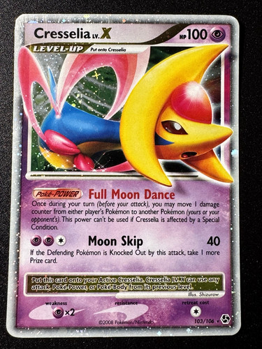 Cresselia LV.X 103/106 D&P Great Encounters Pokemon Card Holo Foil Rare LP