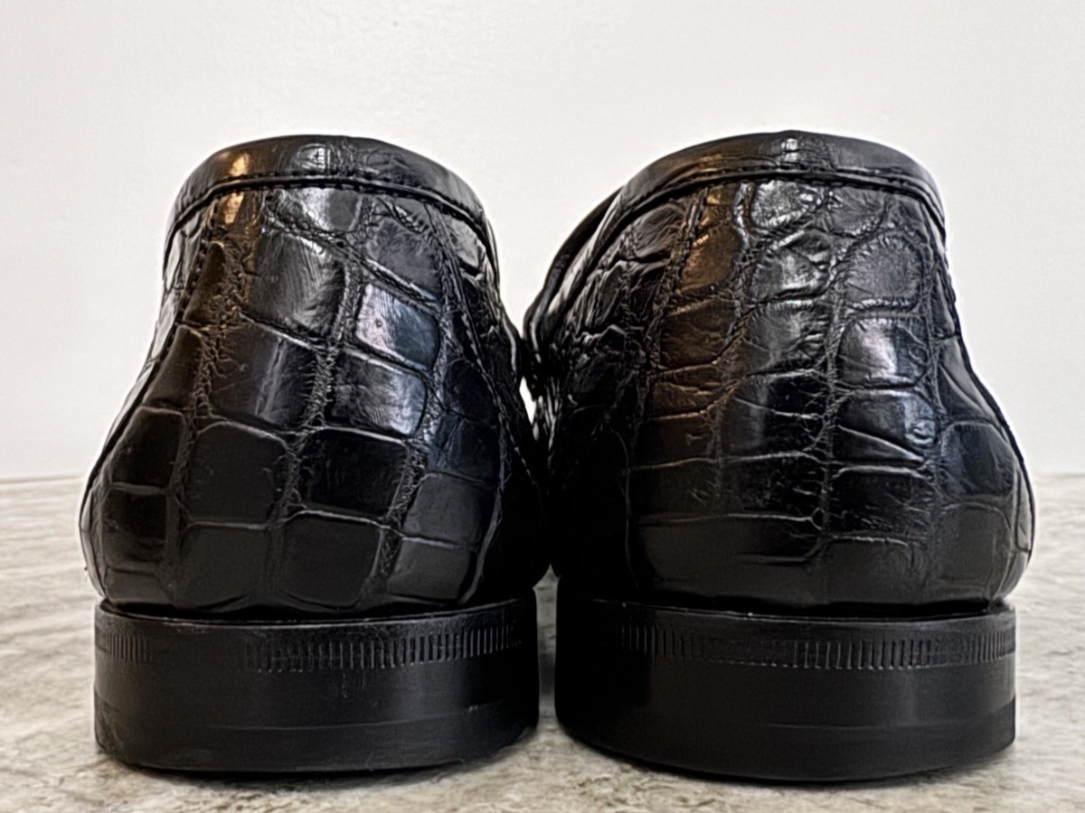 GUCCI 1953 CROCODILE LOAFERS GRAY HORSEBIT JORDAAN 12.5 US $4500 ALLIGATOR GUCCI JORDAAN CROCODILE LOAFERS BLACK HORSEBIT 1953 9.5 / 10  main image 2