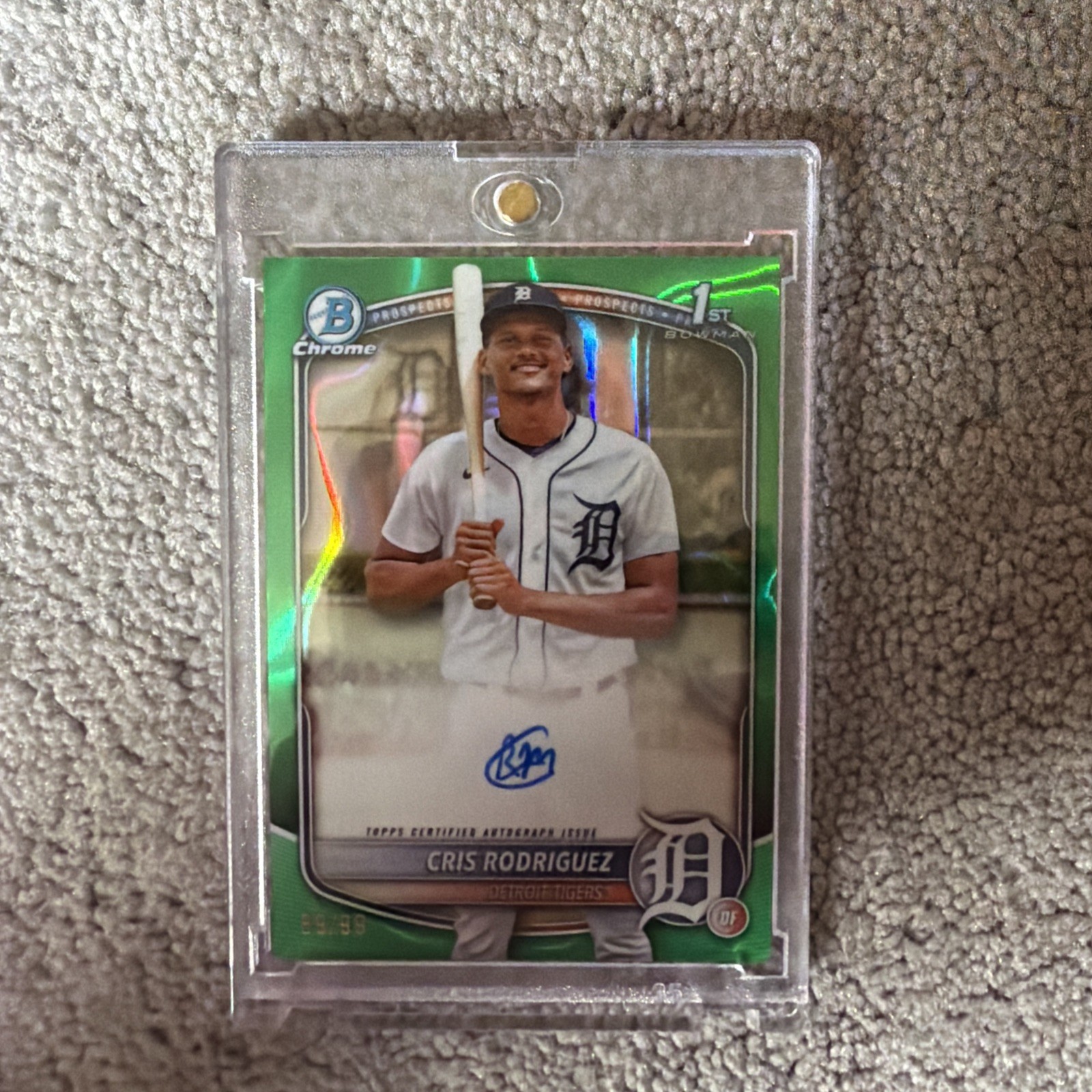 2025 Bowman Chrome CPA-CR Cris Rodriguez 1st Bowman Auto Green Refractor /99
