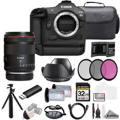 Canon EOS R3 + RF 35mm f/1.4 L VCM Lens+32GB+Ext Bat+3PC Filter-Kit