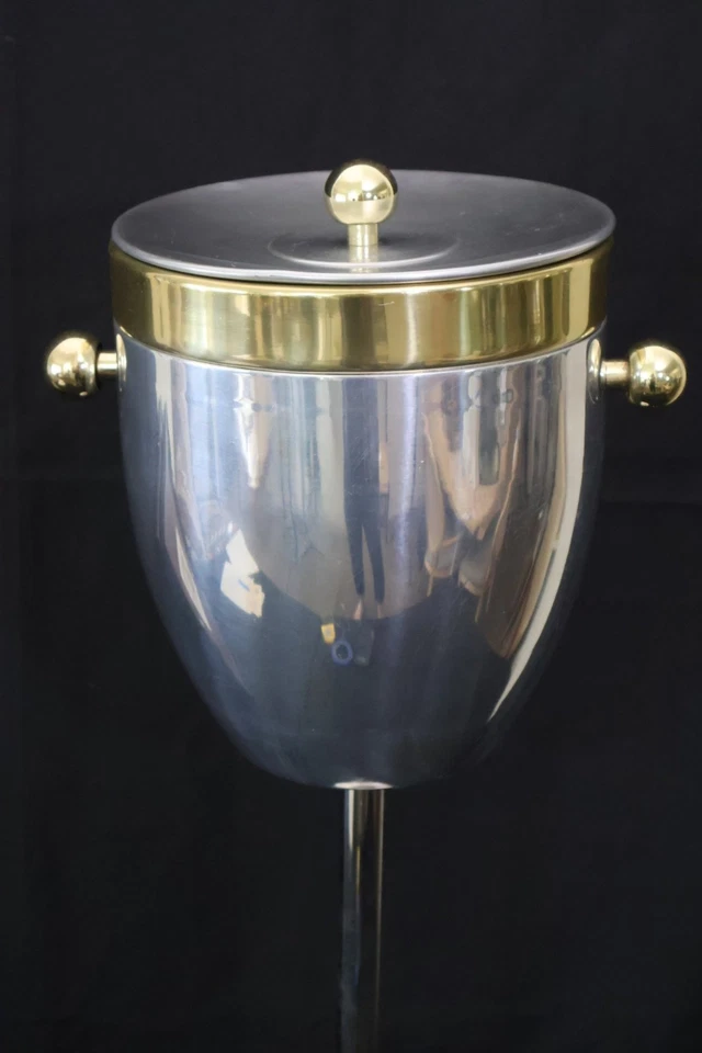 Art Deco镀铬香槟桶带支架 — 第 2/4 张图片