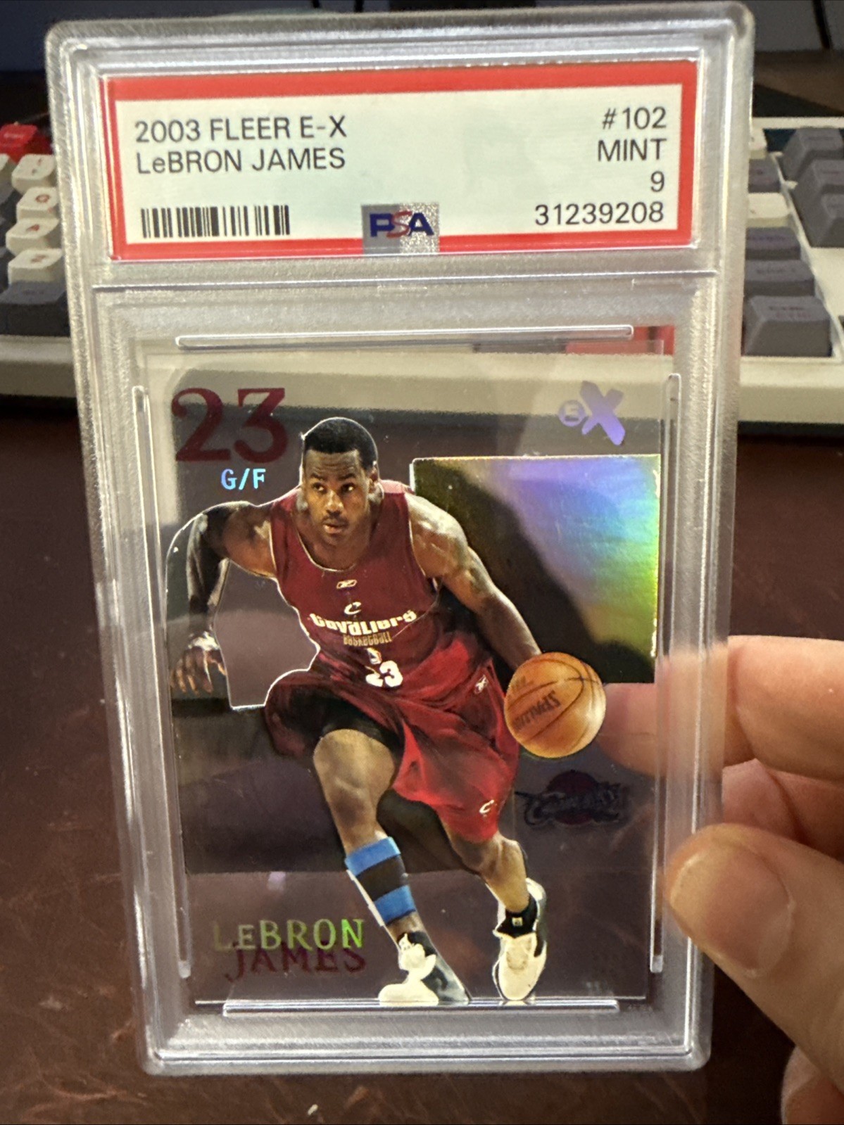 2003 FLEER E-X #102 LEBRON JAMES LOW POPULATION PSA 9