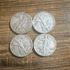 Liberty Walking Half Dollar 1942 Silver Lot of 4 Circulated US Coins