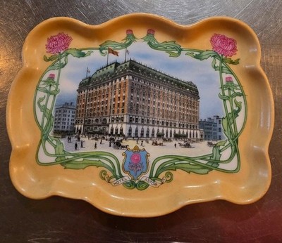 Antique Royal Schwarzburg Hotel Astor NYC Souvenir Tray Nathan Straus Germany