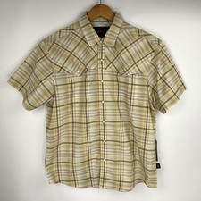 Howler Brothers Open Country Tech Shirt Mens Medium Plaid Pearl Snap NWT