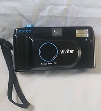 Vivitar PS 1-2-3 Camera Focus Free/DX Compact Point N Shoot,Carrying Case Tested