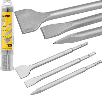 DeWalt Meißel-Set SDS-Plus 2x Flachmeißel Spitzmeißel für Bohrhammer DT60330-QZ