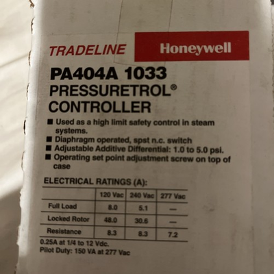 #ad #ad Tradeline Honeywell Pressuretrol Controller Pa404a 1033 $100.00
