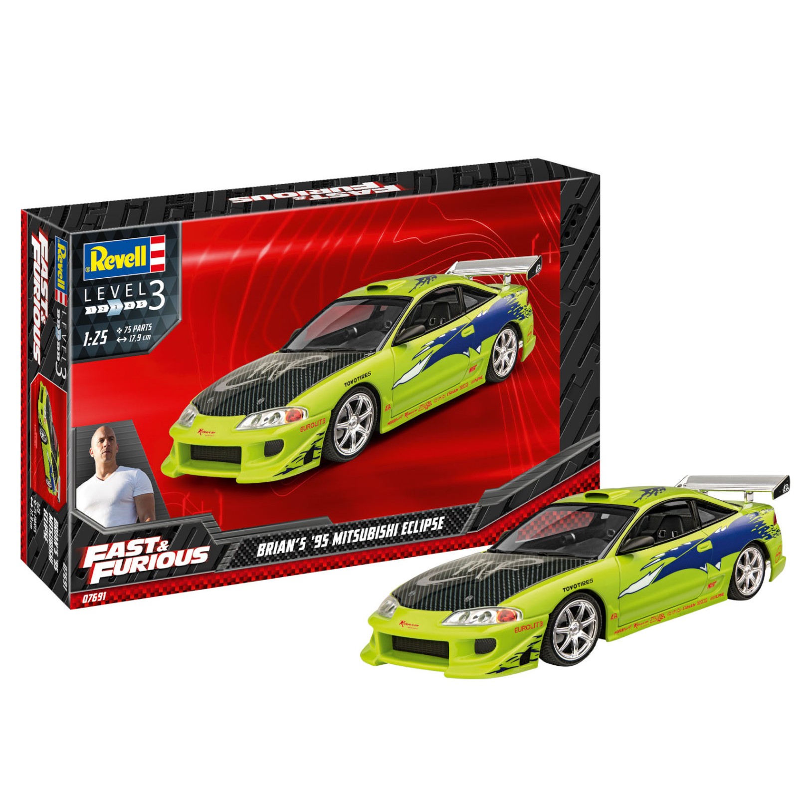 Revell Fast & Furious Brians 1995 Mitsubishi Eclipse Car Model Kit 07691