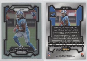 2023 Panini Prizm Rookies Silver Prizm Jahmyr Gibbs #331 Rookie RC