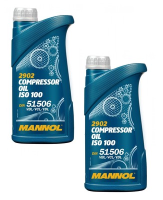 2l Mannol 2902 Compressor Oil ISO 100 Kompressoröl 2x1l 