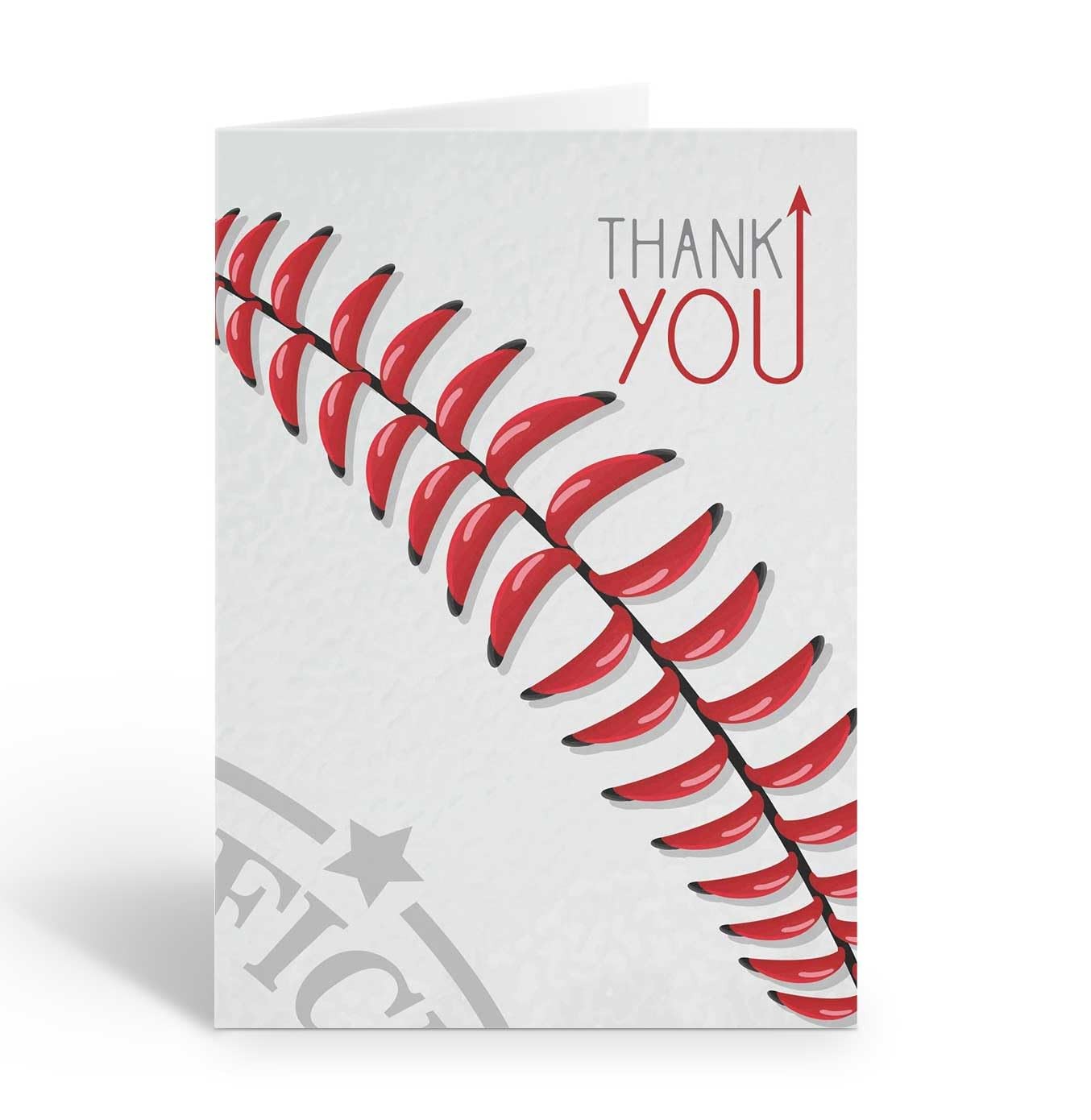 Stonehouse Collection | Baseball Note Cards | 4.25 x 5.5 inches, Red Seam