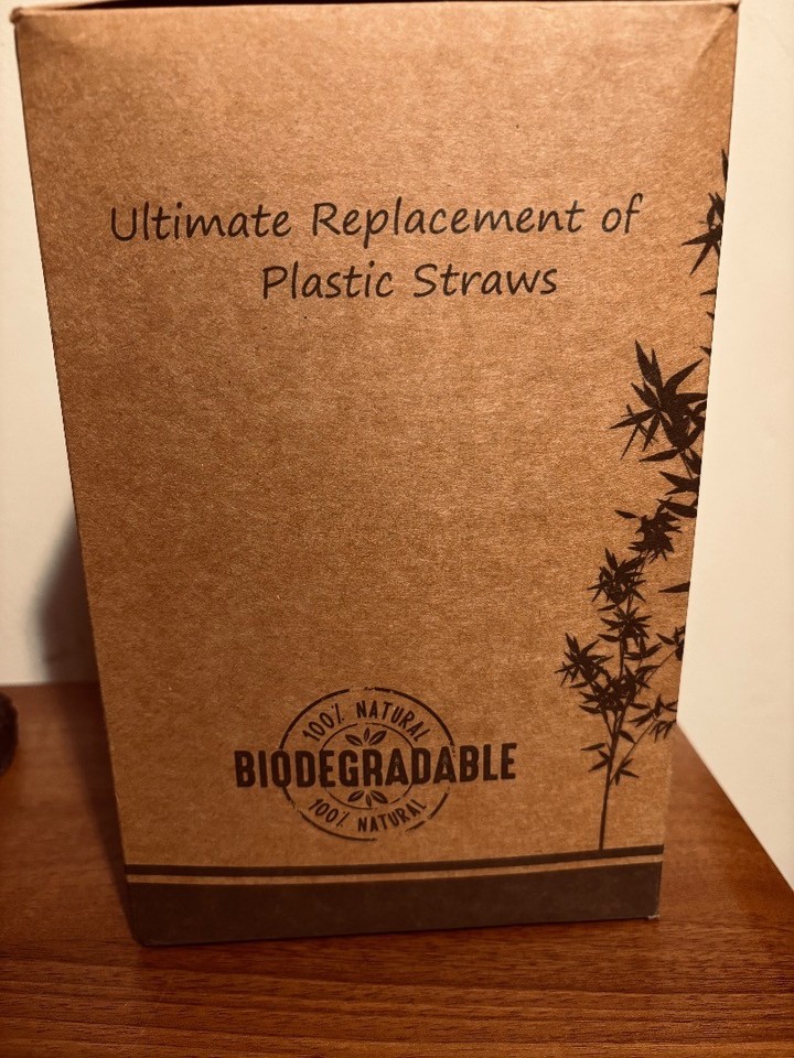 BNIB WABAHA BAMBOO Biodegradable fiber straws /200 natural - CG M26 ...