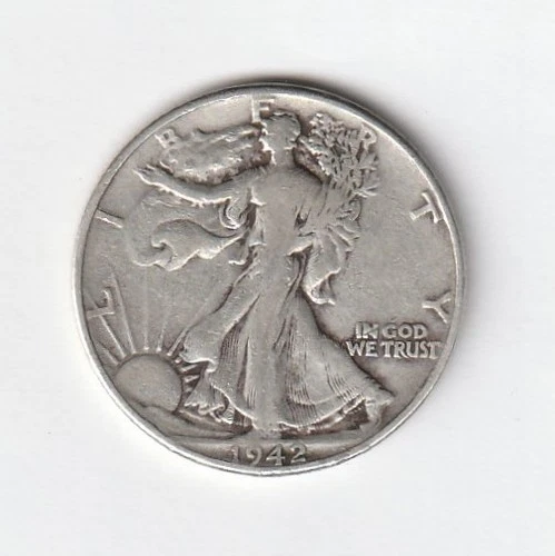 1942 Walking Liberty Half Dollar 90% Silver XF+ condition. Inv#316