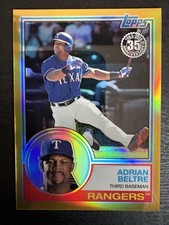 2018 Topps Chrome Adrian Beltre Gold Refractor 19/50! 1983 Silver pack parallel!