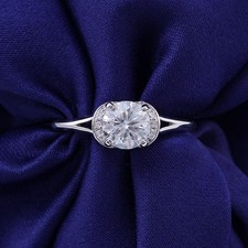 3 Ct Round Lab-Created Diamond Engagement Wedding Ring 14K White Gold Finish