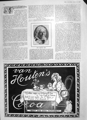 Original alter antiker Druck 1906 Miss Caroline Chipp Portrait Van Houten Kakao
