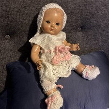vintage 1950s hard plastic Rosebud baby doll made in England Blue Eyes 