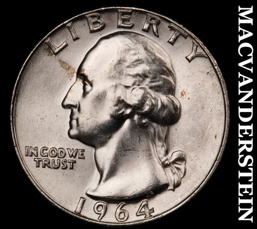 1964-D Silver Washington Quarter - Choice Gem Brilliant Unc  Lustrous  #i6475