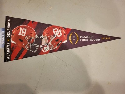 2025 Playoff 1st Round CFP Oklahoma Sooners Alabama Crimson Tide 12x30 Pennant