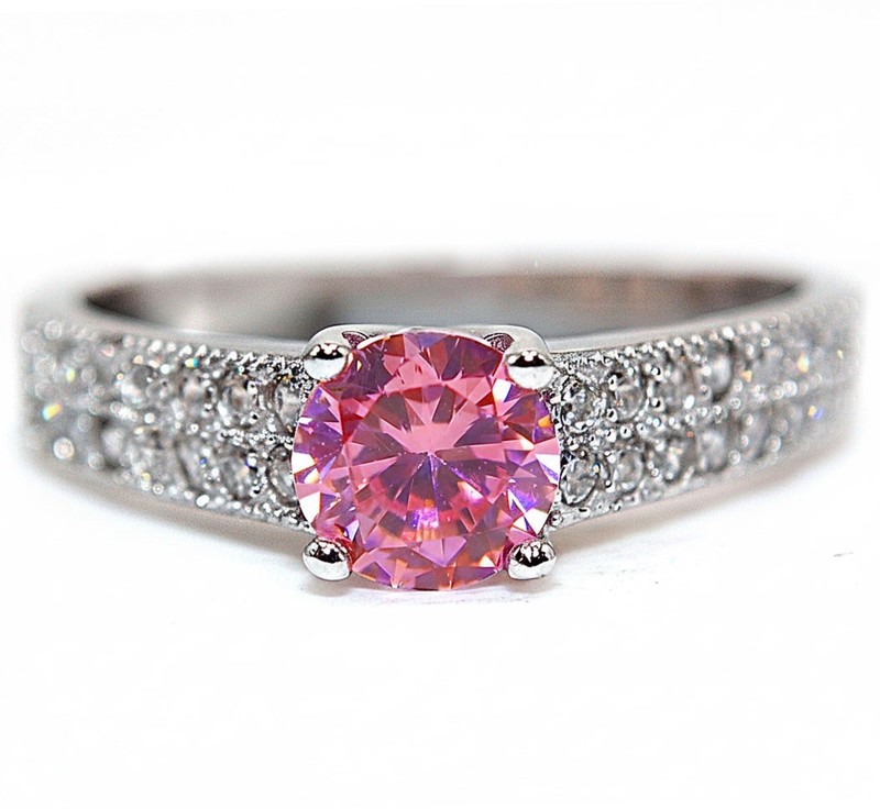 2CT Heat Treated Pink Topaz 925 Solid Sterling Silver Ring Sz 7 MM5-6