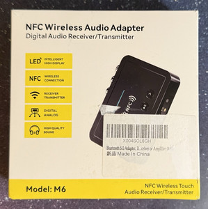 NFC Wireless Audio Adapter Digital Audio Receiver/Transmitter Black 3.5mm