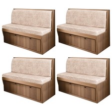 8PCS Leather Look RV Dinette Cushion Covers, Stretchable Camper Cushion Cover...
