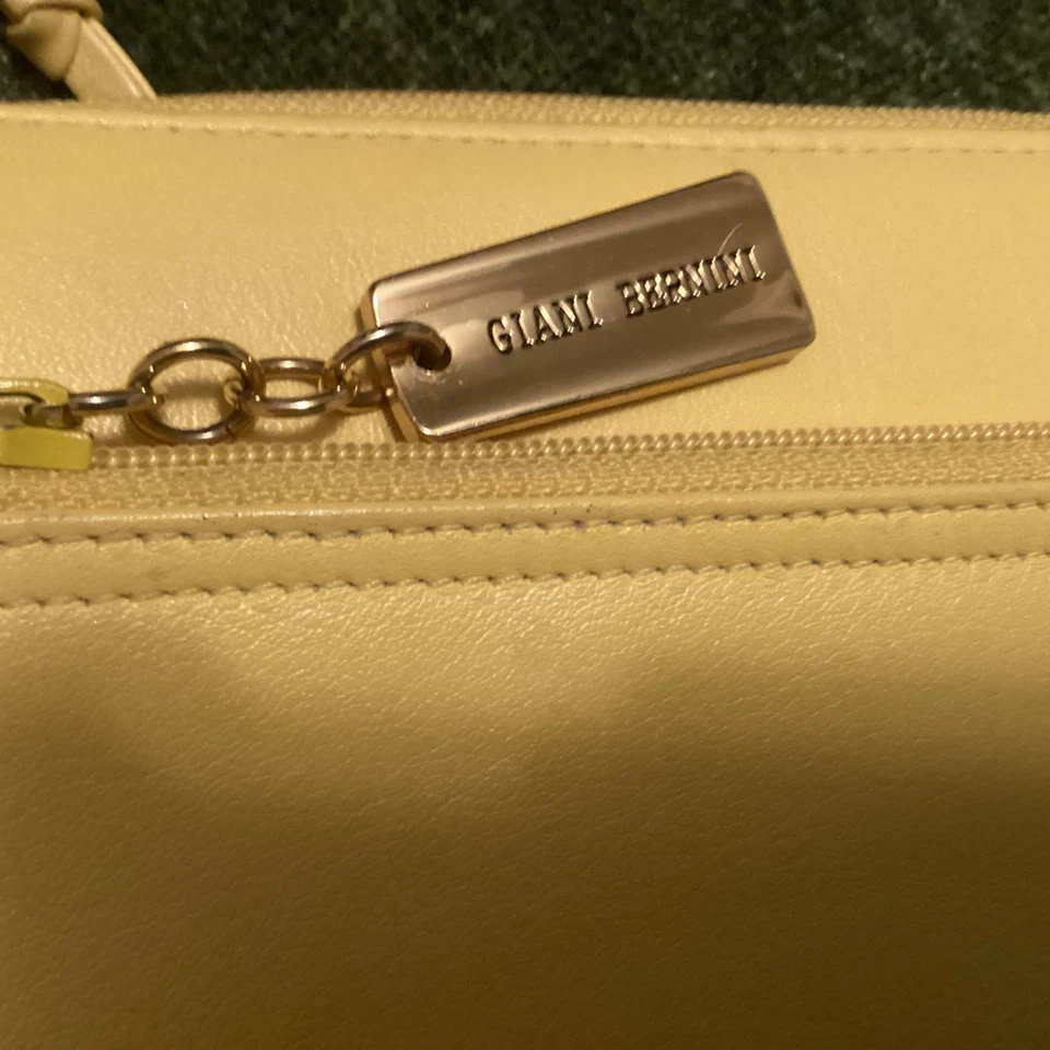 Bolso de Hombro Giani Bernini Cuero Genuino Negro Blanco Amythest Rayas Cartera  Foto 3 de 4