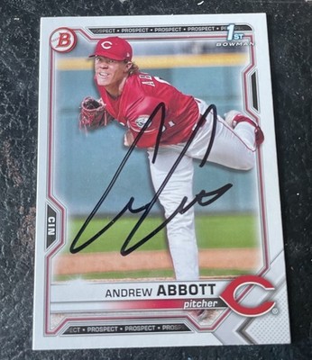 Andrew Abbott Ip Signed 1st Bowman Paper 2021 Bowman Draft Reds Star GTP