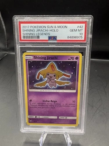 2017 POKEMON SUN & MOON SHINING LEGENDS #42 SHINING JIRACHI-HOLO PSA 10