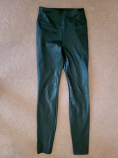 WHITE HOUSE BLACK MARKET Dark Green Faux Snake Leather RUNWAY Leggings 0 EUC