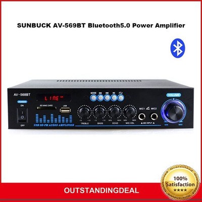 SUNBUCK AV-569BT 60W+60W Bluetooth5.0 Power Amplifier HiFi Audio Amplifier ot25