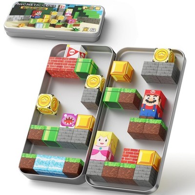 Magnetische Bausteine Reisespielzeug für Kinder, Tragbare Eisenbox Magnetisch...
