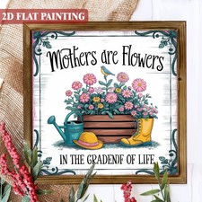 Mother's Day Mothers Are Flowers Wooden Sign Garden Home Decoration Gift for Mom