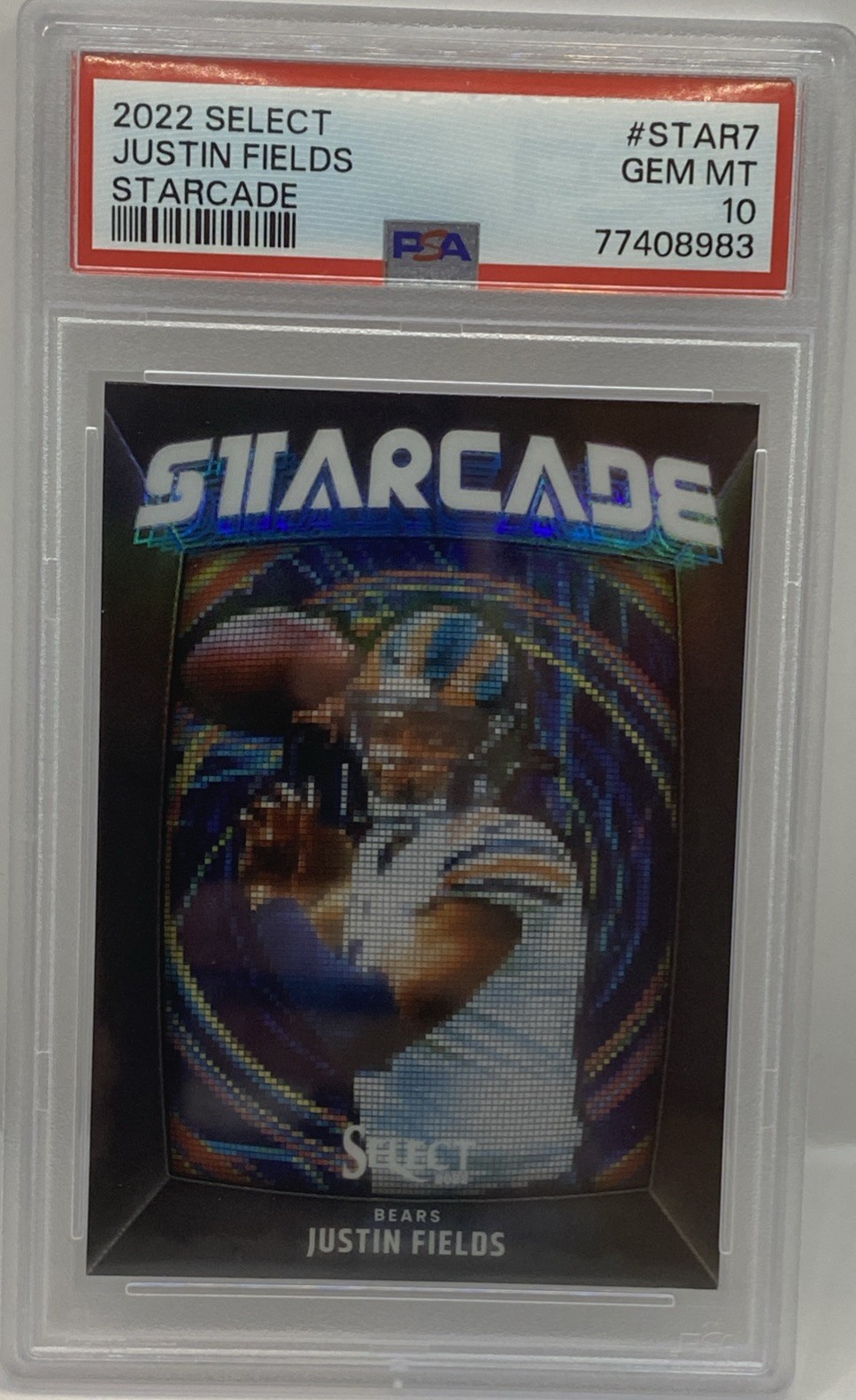 2022 Panini Select Starcade Justin Fields CASE HIT PSA 10 BEARS SP SSP
