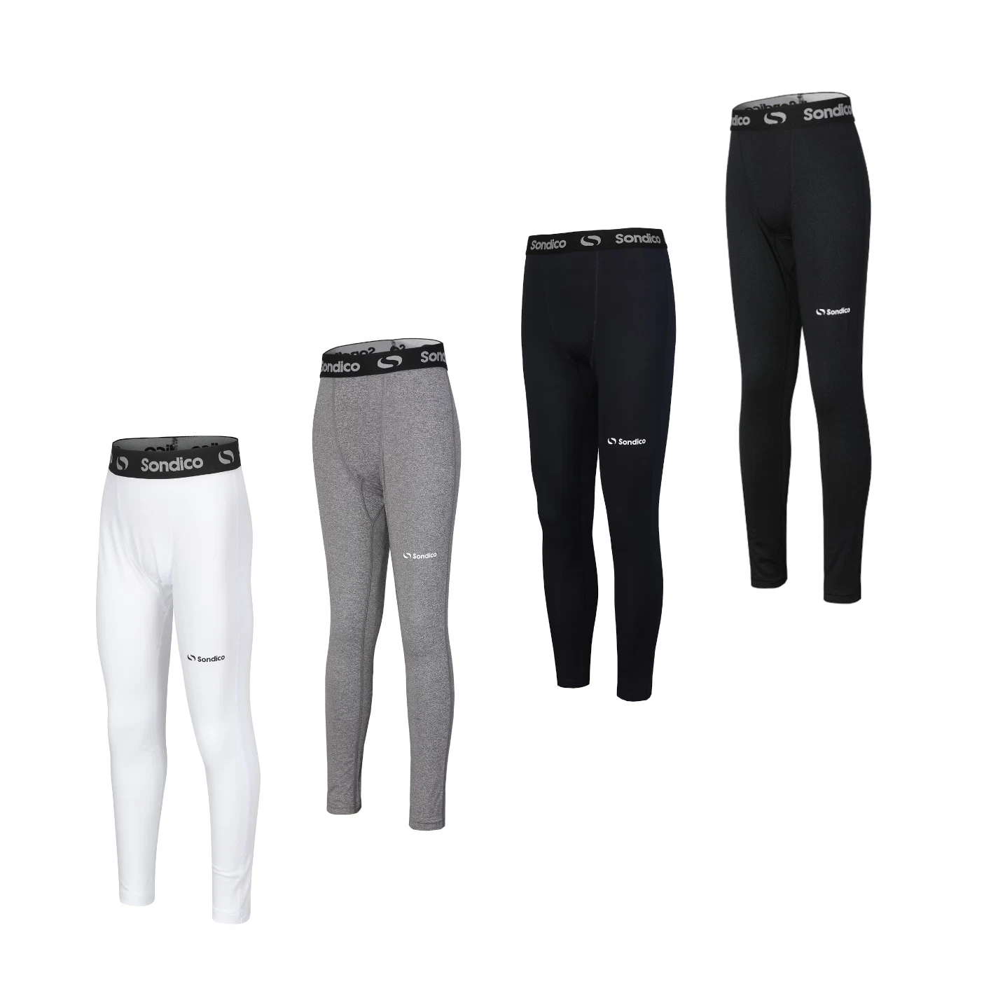 Sondico Juniors Kids Elasticated Base Layer Compression Running Tights Bottoms